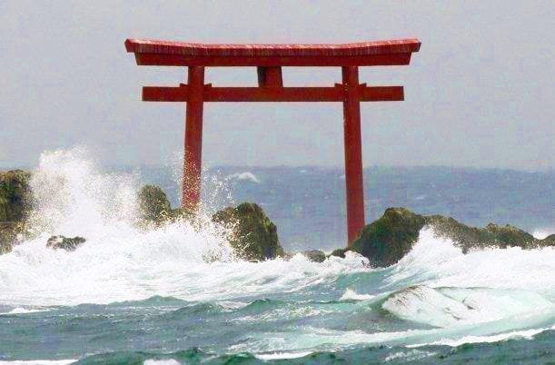 Torii aguantando un tifón 2014