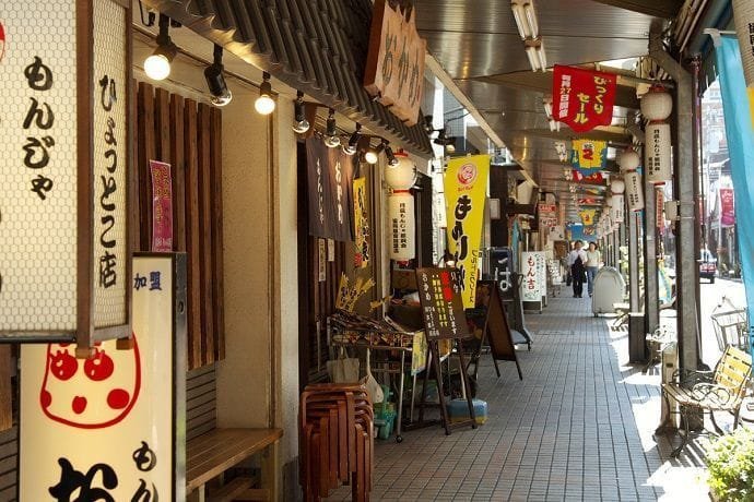 Calle del Monjayaki en Tsukishima 