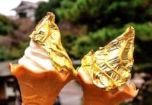 Helado de Kanazawa: sabor intenso a Japón envuelto en pan de oro Helado de Kanazawa tradicional con pan de oro