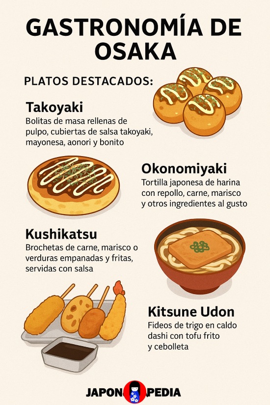 Platos tradicionales de la cocina de Osaka