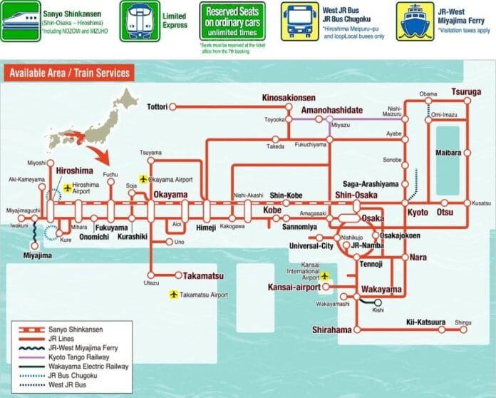 JR Kansai-Hiroshima Area Pass Comprar el JR Kansai-Hiroshima Area Pass
