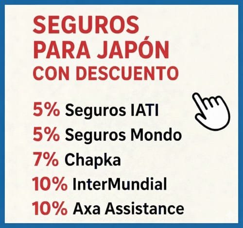 Mejores seguros con descuentos para viajar a Japón