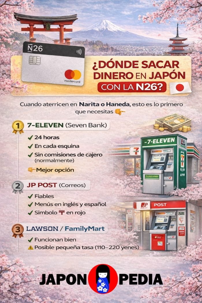 Lugares donde sacar dinero con la tarjeta N26 en Japón