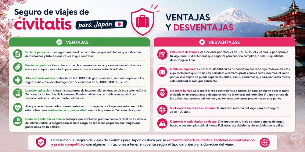 Ventajas y desventajas del seguro de Civitatis