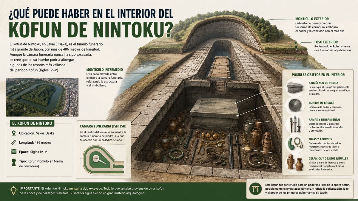 Interior del kofun de Nintoku.